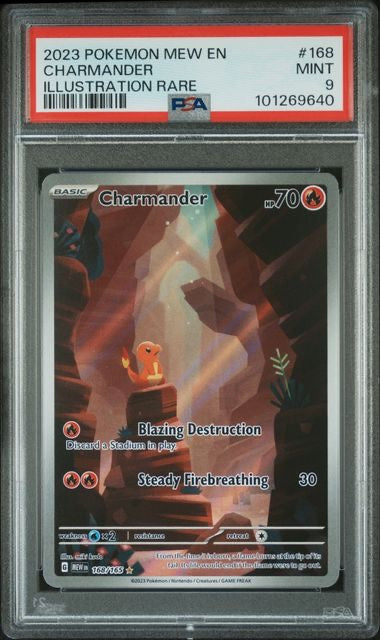 CHARMANDER · #168 · POKEMON MEW EN-151 · PSA 9 — PSA 9 — fb02aeb4-305c-471f-a32c-2e06fa8b99b1