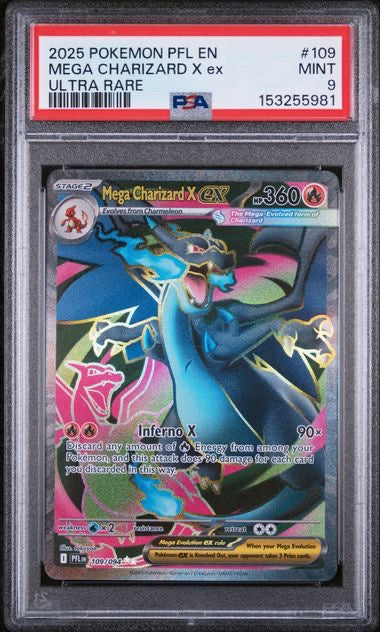 MEGA CHARIZARD X EX · #109 · POKEMON PFL EN-PHANTASMAL FLAMES · PSA 9 — PSA 9 — 6ce3c23d-69be-4011-b80a-6599c58f1939