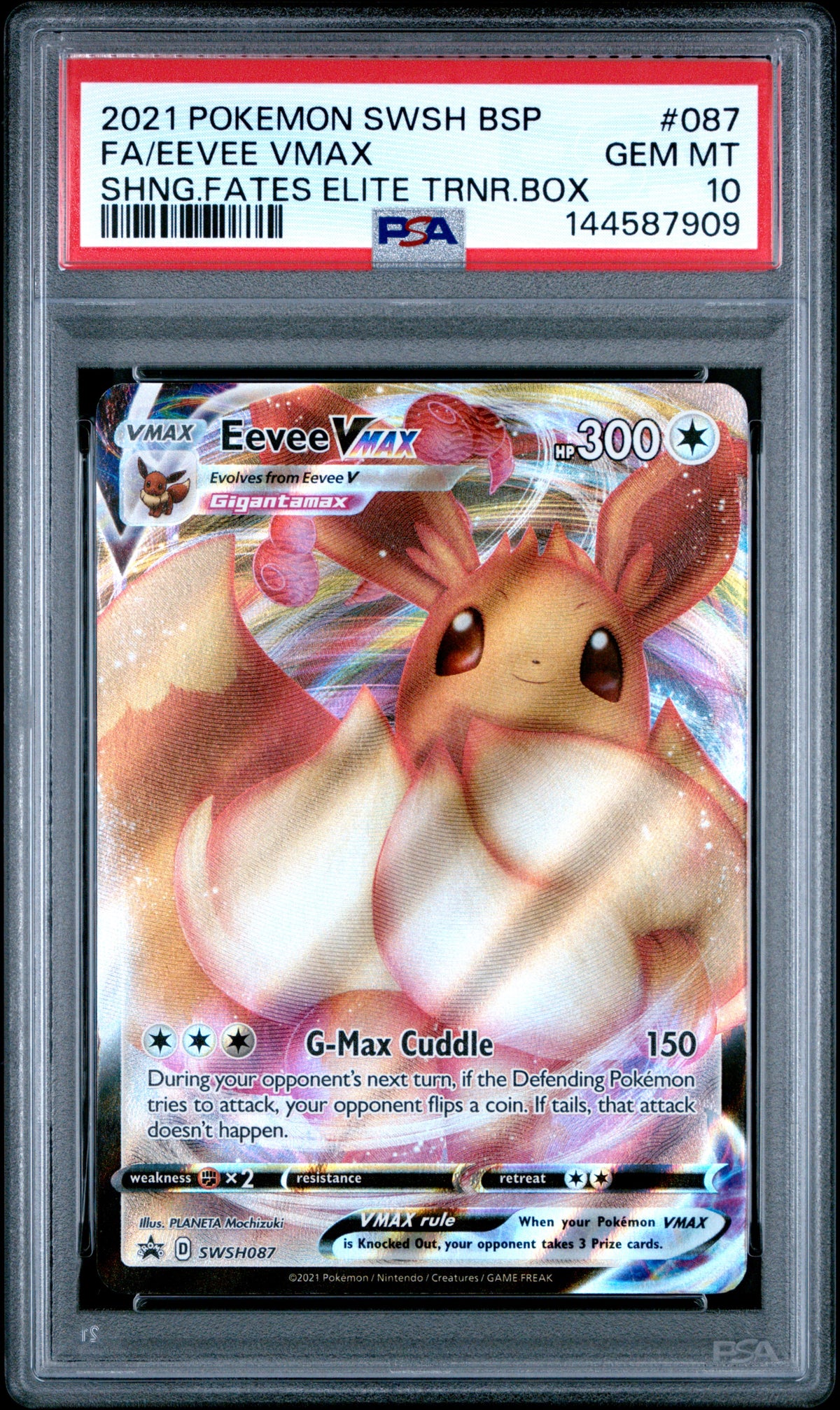 FA/EEVEE VMAX · #087 · POKEMON SWSH BLACK STAR PROMO · PSA 10 — PSA 10 — a4f6bba6-6f24-48f2-9908-47ecfacb2e70