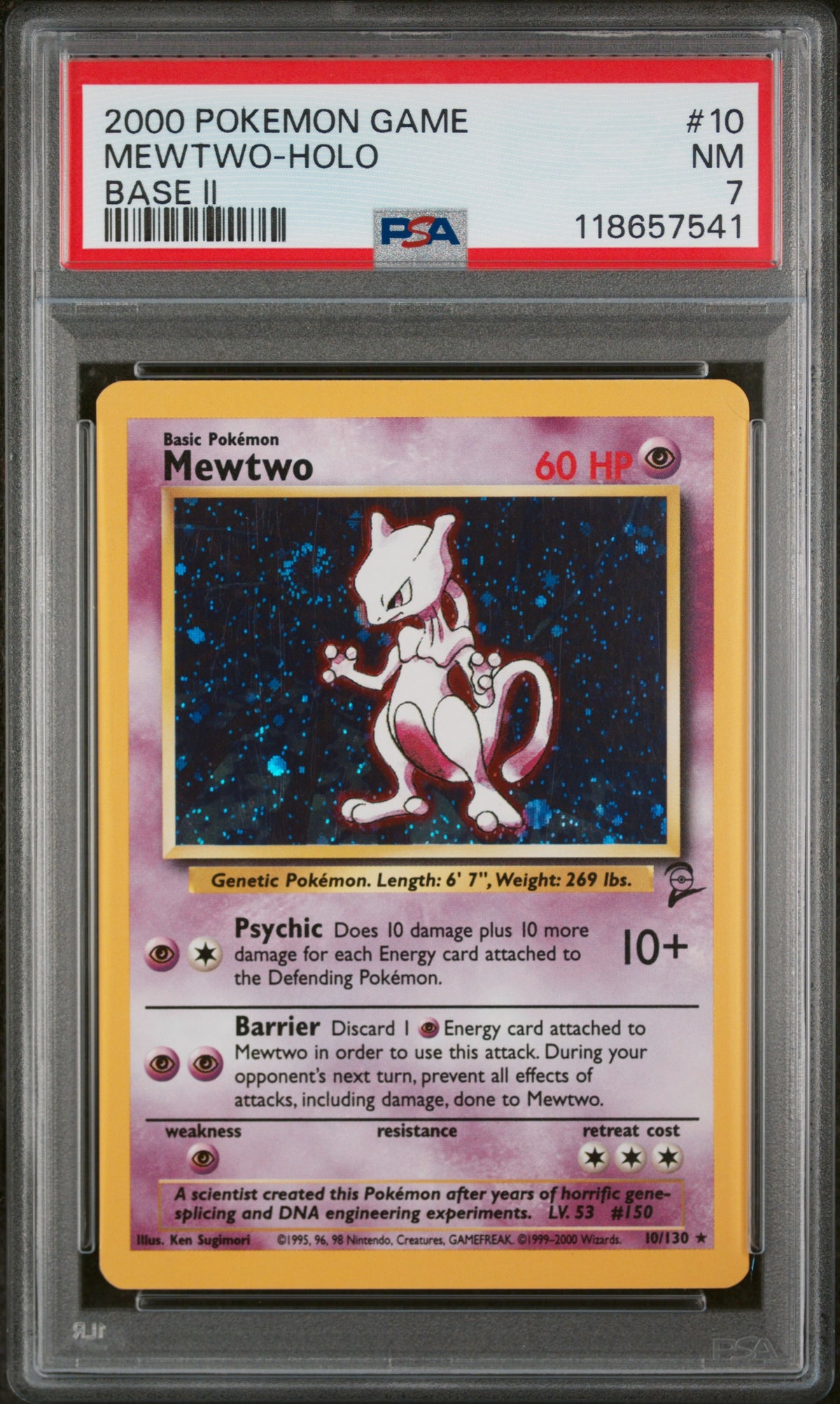 MEWTWO-HOLO · #10 · POKEMON GAME BASE II · PSA 7 — PSA 7 — dd8225b1-3577-465e-92b0-a863056e084b