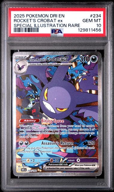 ROCKET'S CROBAT EX · #234 · POKEMON DRI EN-DESTINED RIVALS · PSA 10 — PSA 10 — 4bf69a93-7e6c-457e-8e9d-1b04053db5fb