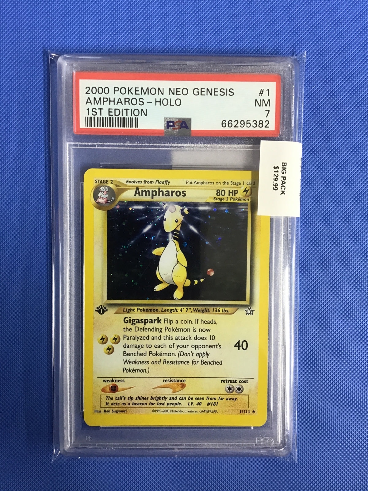 AMPHAROS-HOLO · #1 · POKEMON NEO GENESIS 1ST EDITION · PSA 7 — PSA 7 — d2f57533-00f0-4da2-bb26-0954613d0dfe