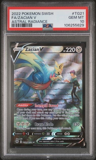 FA/ZACIAN V · #TG21 · POKEMON SWORD & SHIELD ASTRAL RADIANCE · PSA 10 — PSA 10 — 3a966d6a-f510-4f90-b875-b67bb9cb676c