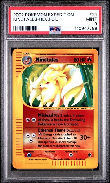 NINETALES-REV.FOIL · #21 · POKEMON EXPEDITION · PSA 9 — PSA 9 — 4bf69a93-7e6c-457e-8e9d-1b04053db5fb
