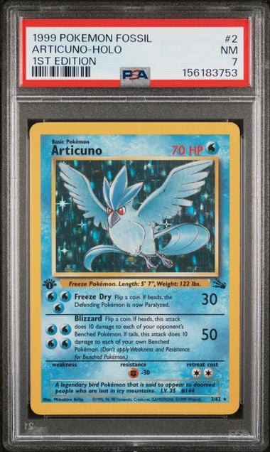 ARTICUNO-HOLO · #2 · POKEMON FOSSIL · PSA 7 — PSA 7 — 3a966d6a-f510-4f90-b875-b67bb9cb676c