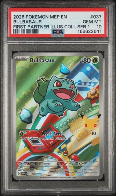 BULBASAUR · #037 · POKEMON MEP EN-ME BLACK STAR PROMO · PSA 10 — PSA 10 — 3a966d6a-f510-4f90-b875-b67bb9cb676c