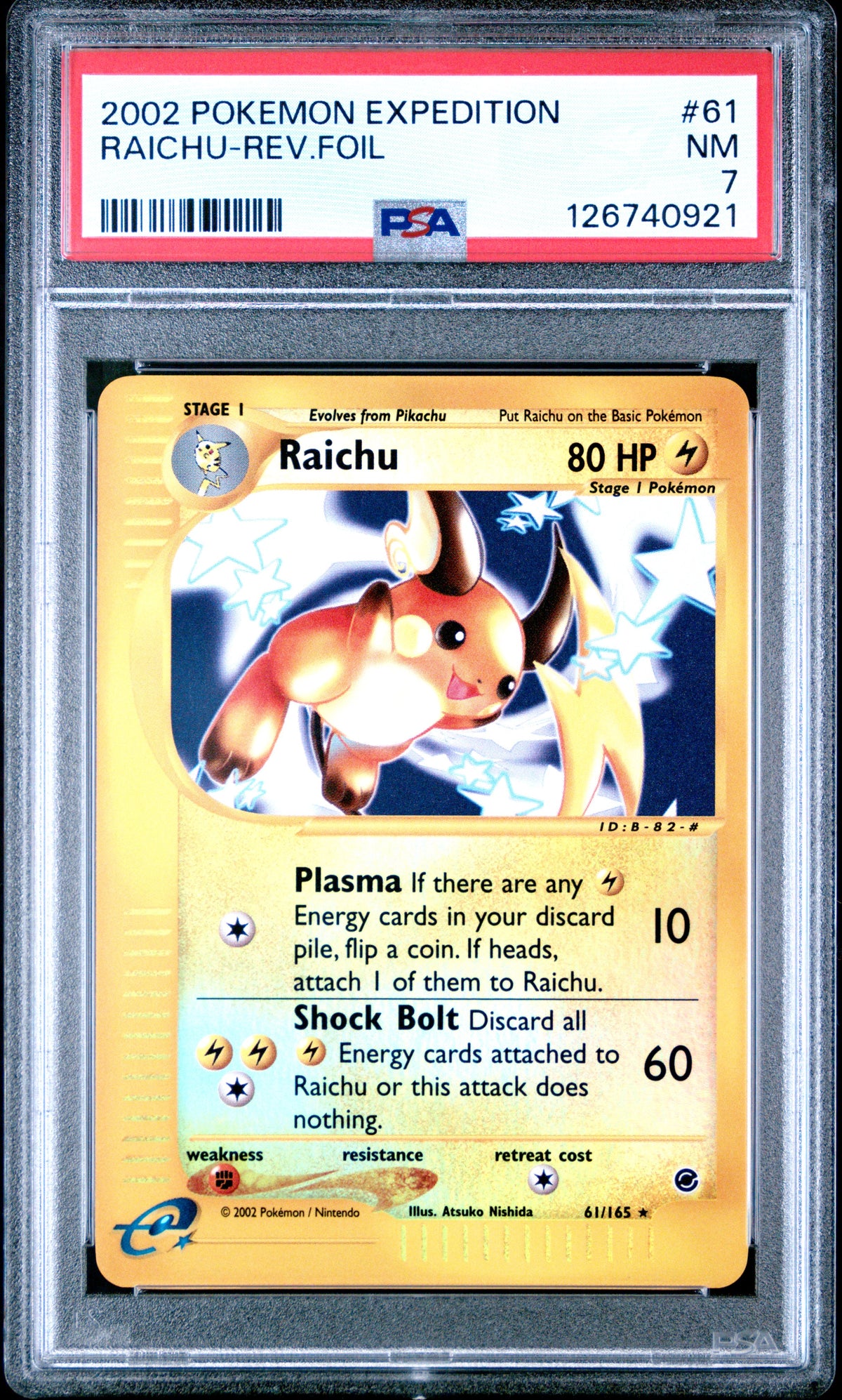 RAICHU-REV.FOIL · #61 · POKEMON EXPEDITION · PSA 7 — PSA 7 — 4bf69a93-7e6c-457e-8e9d-1b04053db5fb
