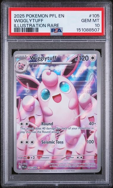 WIGGLYTUFF · #105 · POKEMON PFL EN-PHANTASMAL FLAMES · PSA 10 — PSA 10 — 3a966d6a-f510-4f90-b875-b67bb9cb676c
