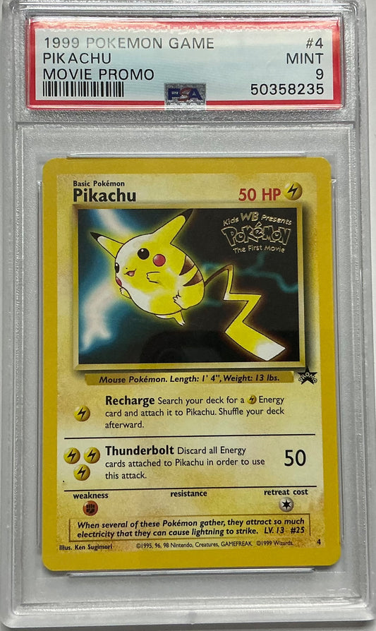PIKACHU · #4 · POKEMON GAME MOVIE PROMO · PSA 9 — PSA 9 — b924d993-44c0-45af-bcee-e5d0e688fc2b