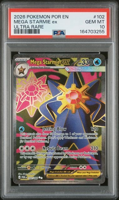 MEGA STARMIE EX · #102 · POKEMON POR EN-PERFECT ORDER · PSA 10 — PSA 10 — dc45742c-027b-429d-9ff0-929b6b526daf