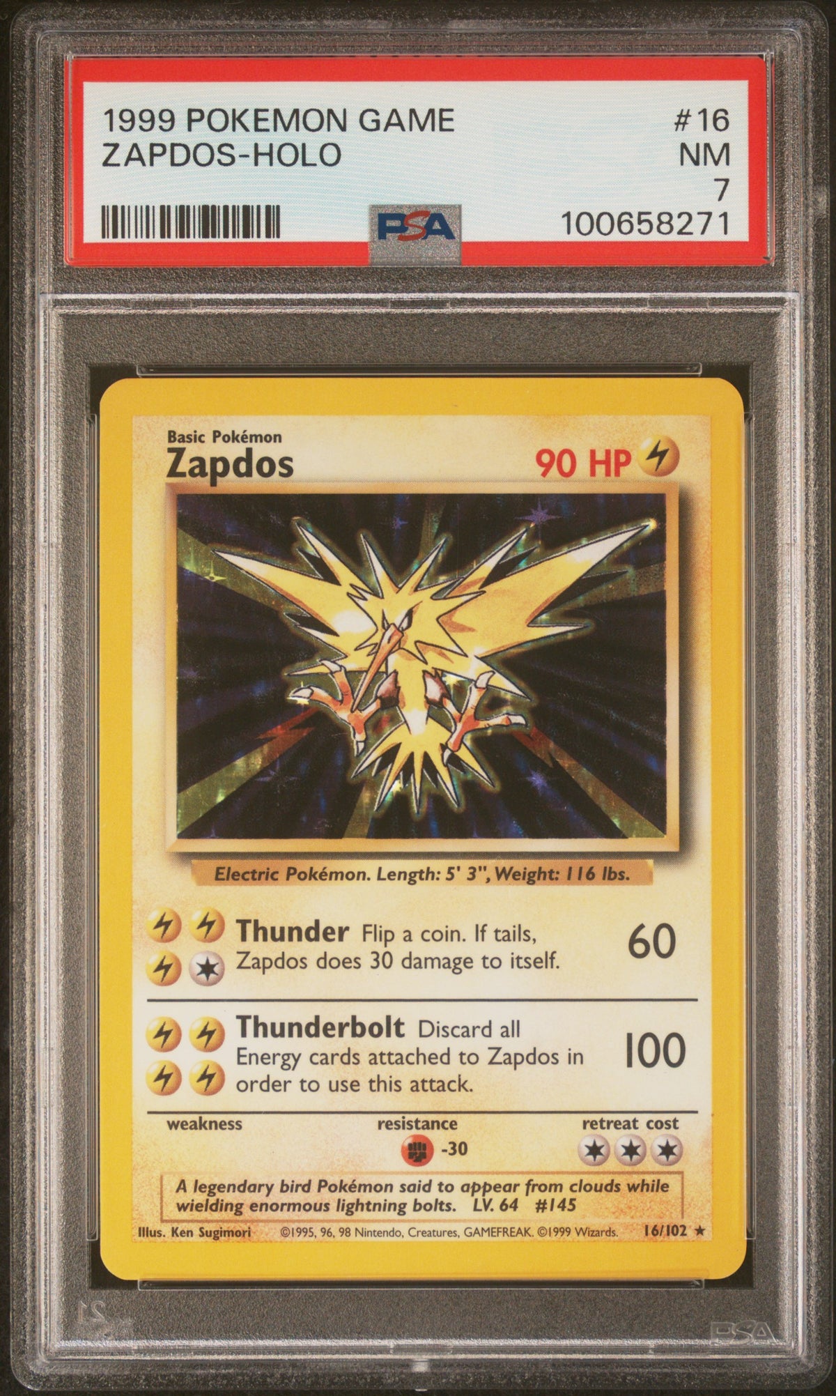 ZAPDOS-HOLO · #16 · POKEMON GAME · PSA 7 — PSA 7 — 8b8d5288-4392-4a6b-96c6-32a7c7c00c33