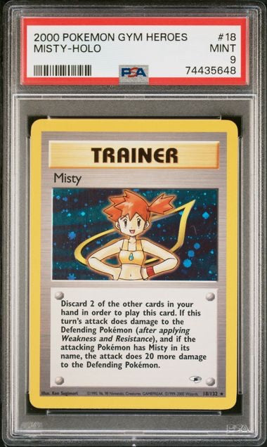 MISTY-HOLO · #18 · POKEMON GYM HEROES · PSA 9 — PSA 9 — dc45742c-027b-429d-9ff0-929b6b526daf