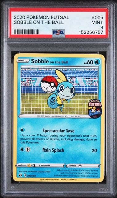 SOBBLE ON THE BALL · #005 · POKEMON FUTSAL · PSA 9 — PSA 9 — 6ce3c23d-69be-4011-b80a-6599c58f1939
