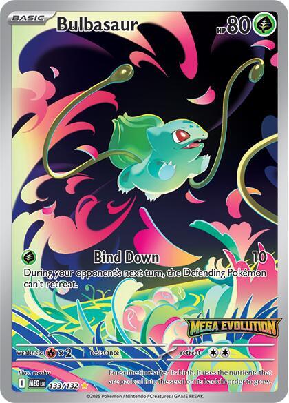 Bulbasaur - 133/132 (Mega Evolution Stamped) — NM (Sealed) — f444ba2c-eeb0-4fb0-ac60-ee97c9161ebb
