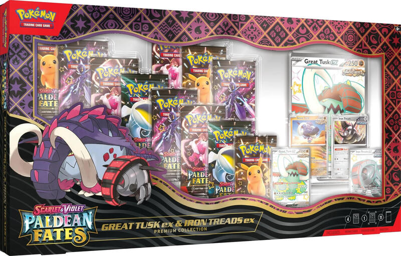Paldean Fates Great Tusk ex & Iron Treads ex Premium Collection — Sealed — 311dd4da-21e9-45a9-8c60-364c348d1ab5