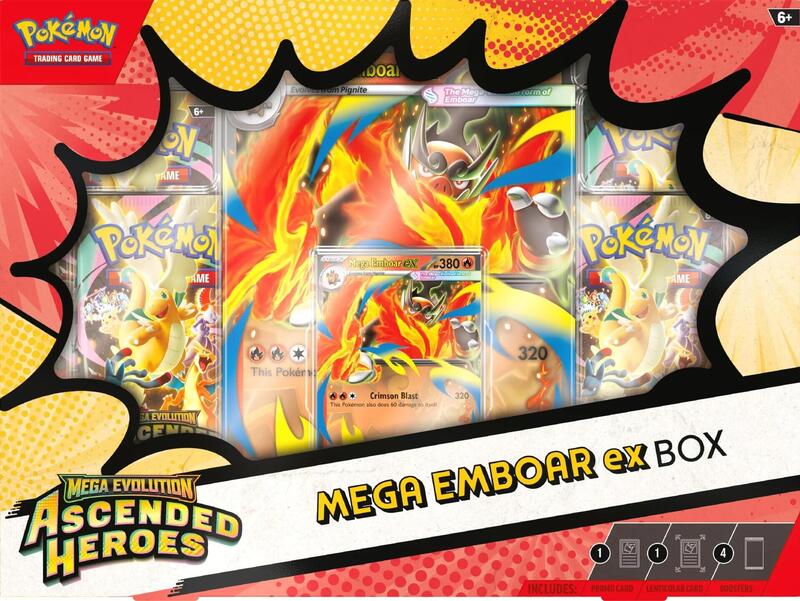 Ascended Heroes Mega Emboar ex Box — reference image, not the exact item