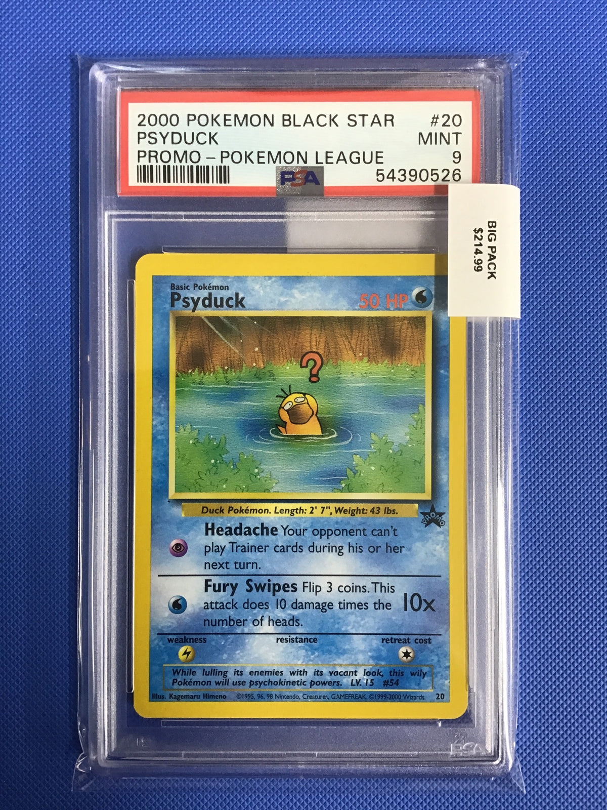 PSYDUCK · #20 · POKEMON PROMO BLACK STAR · PSA 9 — PSA 9 — 2f16cbe1-0762-42f3-a719-a3221f6379a7