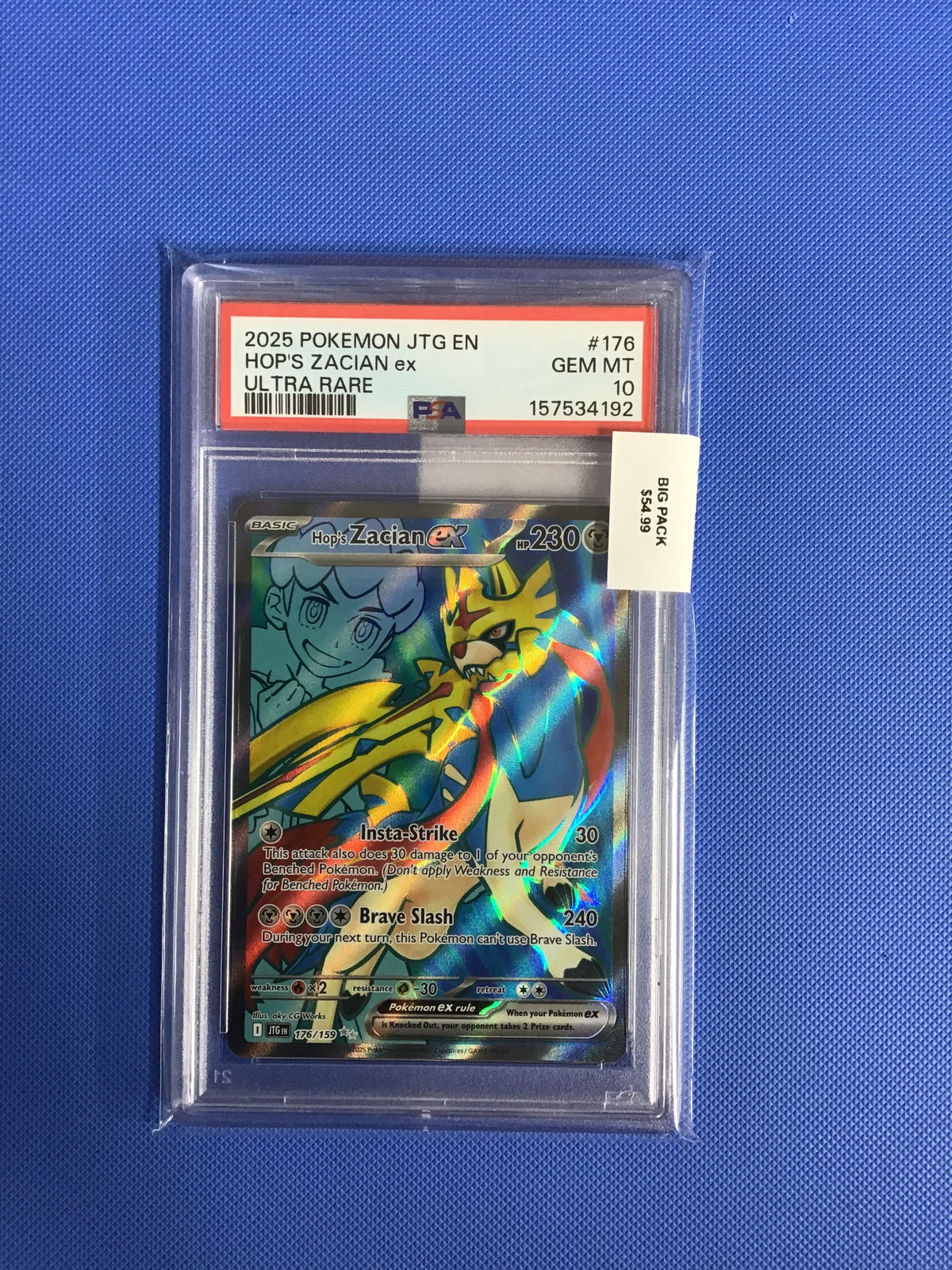 HOP'S ZACIAN EX · #176 · POKEMON JTG EN-JOURNEY TOGETHER · PSA 10 — PSA 10 — 3df3cfe4-c92f-4bce-b6a7-13a6d70651a1