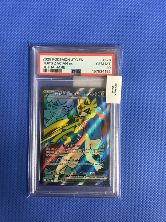 HOP'S ZACIAN EX · #176 · POKEMON JTG EN-JOURNEY TOGETHER · PSA 10 — PSA 10 — 3df3cfe4-c92f-4bce-b6a7-13a6d70651a1