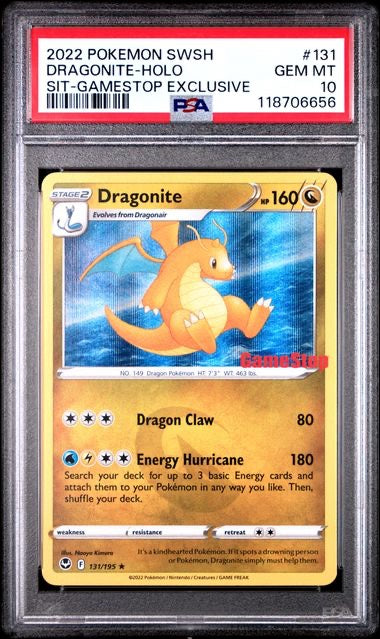 DRAGONITE-HOLO · #131 · POKEMON SWORD & SHIELD SILVER TEMPEST · PSA 10 — PSA 10 — 2997f8b8-88e7-4859-b535-cfea487a0000