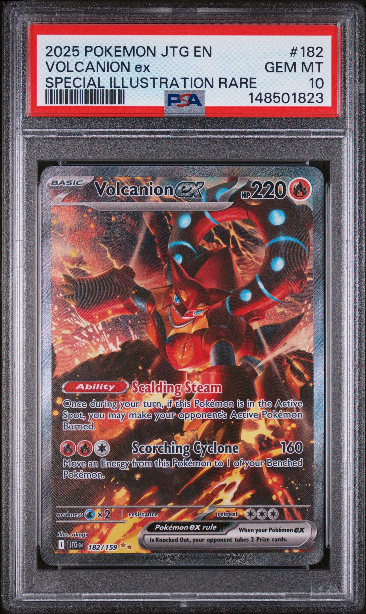 VOLCANION EX · #182 · POKEMON JTG EN-JOURNEY TOGETHER · PSA 10 — PSA 10 — dd8225b1-3577-465e-92b0-a863056e084b