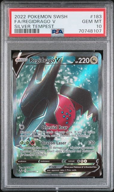 FA/REGIDRAGO V · #183 · POKEMON SWORD & SHIELD SILVER TEMPEST · PSA 10 — PSA 10 — dc45742c-027b-429d-9ff0-929b6b526daf