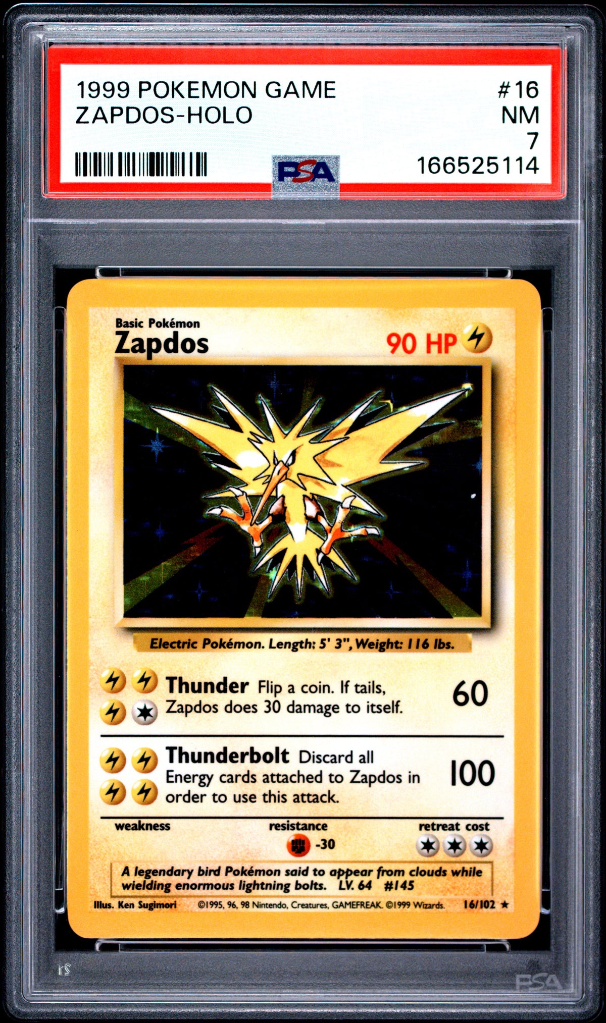 ZAPDOS-HOLO · #16 · POKEMON GAME · PSA 7 — PSA 7 — dd8225b1-3577-465e-92b0-a863056e084b