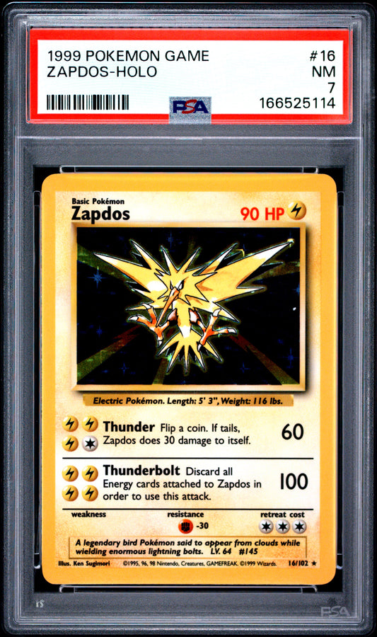 ZAPDOS-HOLO · #16 · POKEMON GAME · PSA 7 — PSA 7 — dd8225b1-3577-465e-92b0-a863056e084b