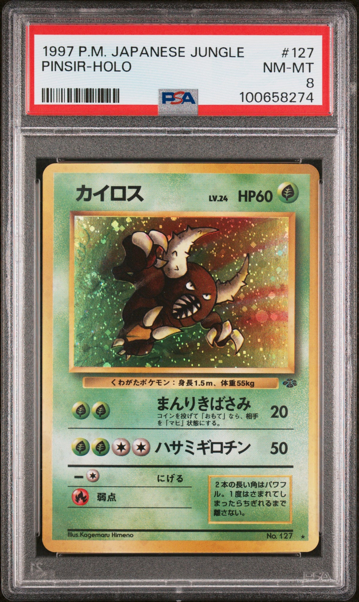 PINSIR-HOLO · #127 · POKEMON JAPANESE JUNGLE · PSA 8 — PSA 8 — 8b8d5288-4392-4a6b-96c6-32a7c7c00c33
