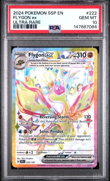 FLYGON EX · #222 · POKEMON SSP EN-SURGING SPARKS · PSA 10 — PSA 10 — 6ce3c23d-69be-4011-b80a-6599c58f1939