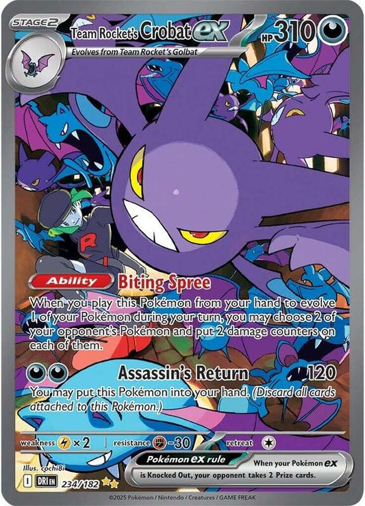 Team Rocket's Crobat ex - 234/182 — Near Mint (NM) — 38d97291-b15e-4749-950e-c123e28a32f2