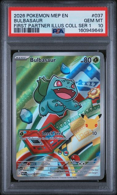 BULBASAUR · #037 · POKEMON MEP EN-ME BLACK STAR PROMO · PSA 10 — PSA 10 — 66ab36d9-3755-4c7e-a77f-e73542301a78