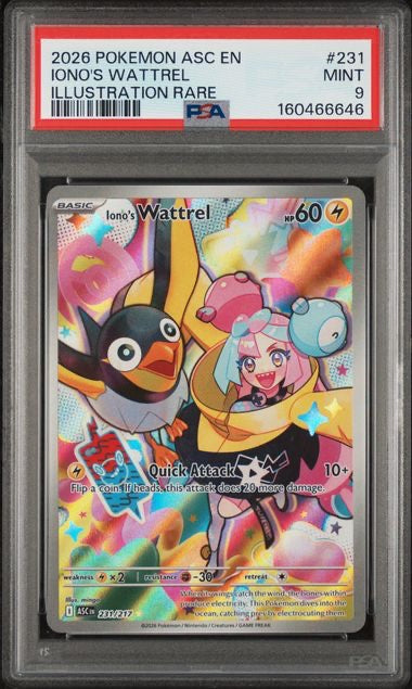IONO'S WATTREL · #231 · POKEMON ASC EN-ASCENDED HEROES · PSA 9 — PSA 9 — 9de14e06-0e84-48ac-80e5-83e4ba6d1f2f