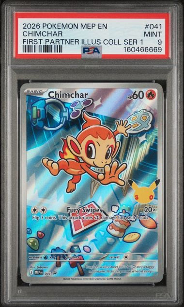 CHIMCHAR · #041 · POKEMON MEP EN-MEGA EVOLUTION BLACK STAR PROMOS · PSA 9 — PSA 9 — 9de14e06-0e84-48ac-80e5-83e4ba6d1f2f