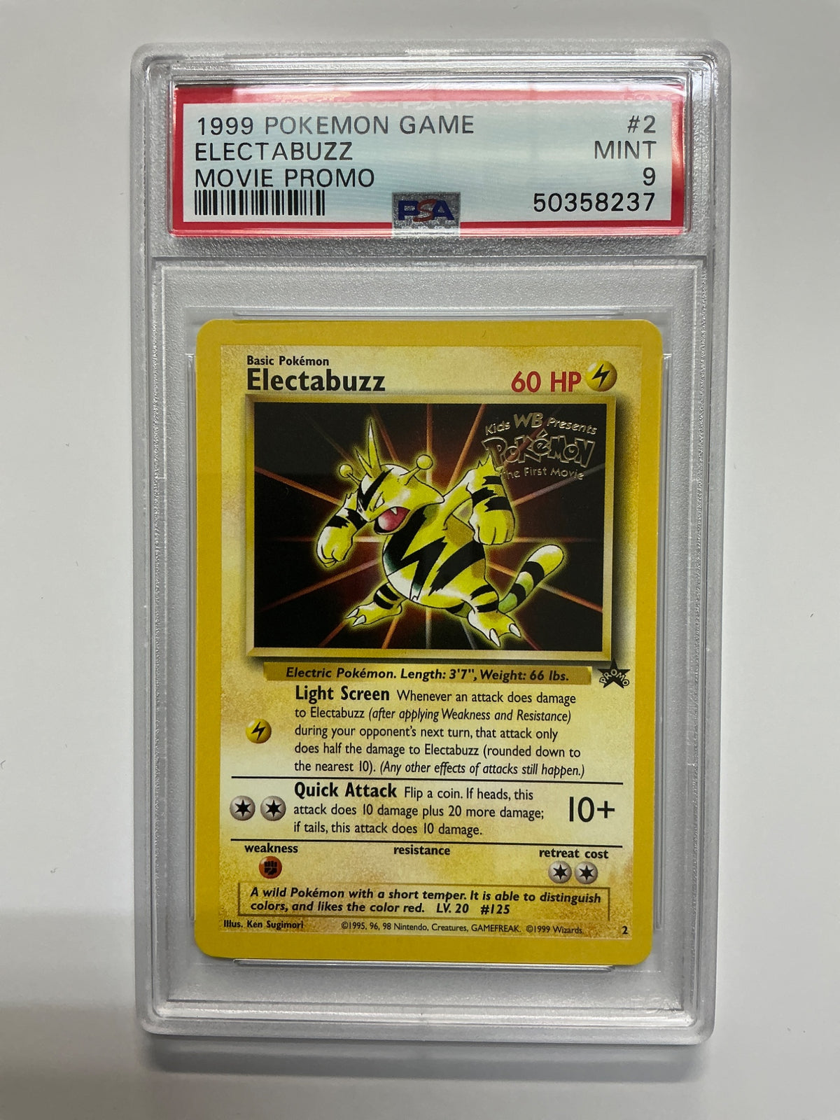ELECTABUZZ · #2 · POKEMON GAME MOVIE · PSA 9 — PSA 9 — 13418590-3da5-4b97-b2ac-819597b4993c