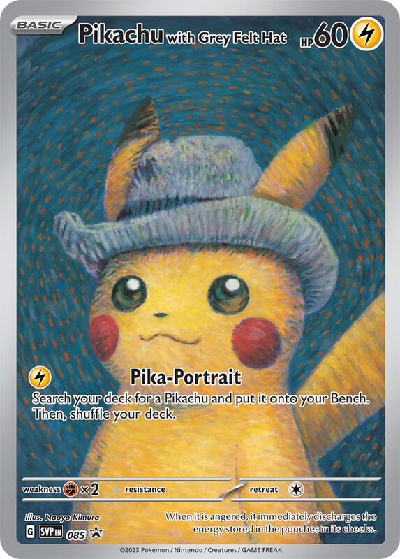 Pikachu with Grey Felt Hat — Near Mint (NM) — fdeecaf4-b310-474e-a082-e3606d57debc