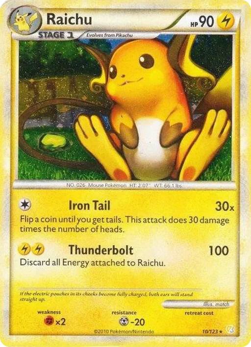 Raichu - 10/123 (Cracked Ice Holo) — Lightly Played (LP) — 18d075f9-4e03-4428-a7c2-803254b01b43