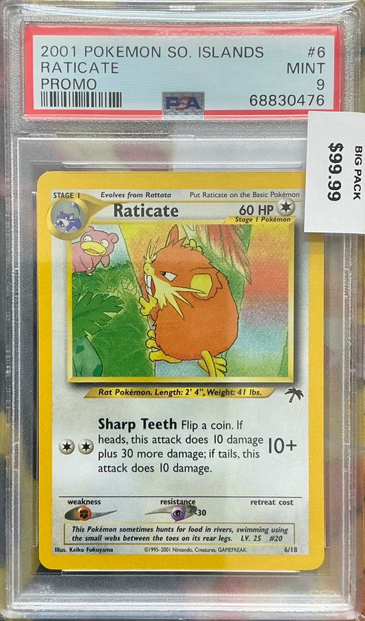 RATICATE · #6 · POKEMON SOUTHERN ISLANDS PROMO · PSA 9 — PSA 9 — d93414c5-c965-445a-9056-4cb4a2a6ffa5