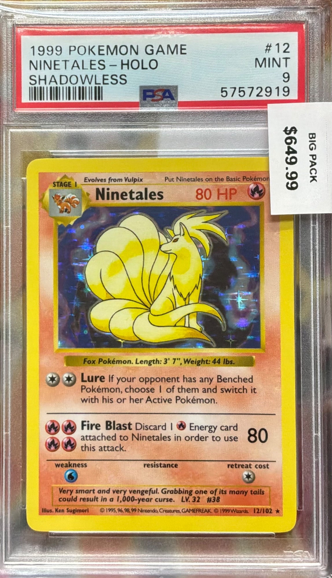 NINETALES-HOLO · #12 · POKEMON GAME · PSA 9 — PSA 9 — 75faafb4-453f-4c47-84aa-33341759476b