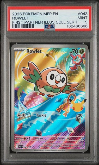 ROWLET · #043 · POKEMON MEP EN-MEGA EVOLUTION BLACK STAR PROMOS · PSA 9 — PSA 9 — 9de14e06-0e84-48ac-80e5-83e4ba6d1f2f