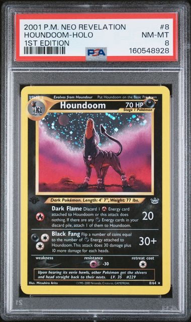 HOUNDOOM-HOLO · #8 · POKEMON NEO REVELATION · PSA 8 — PSA 8 — 493de689-9170-4dd2-8cd0-9c6f771702e4