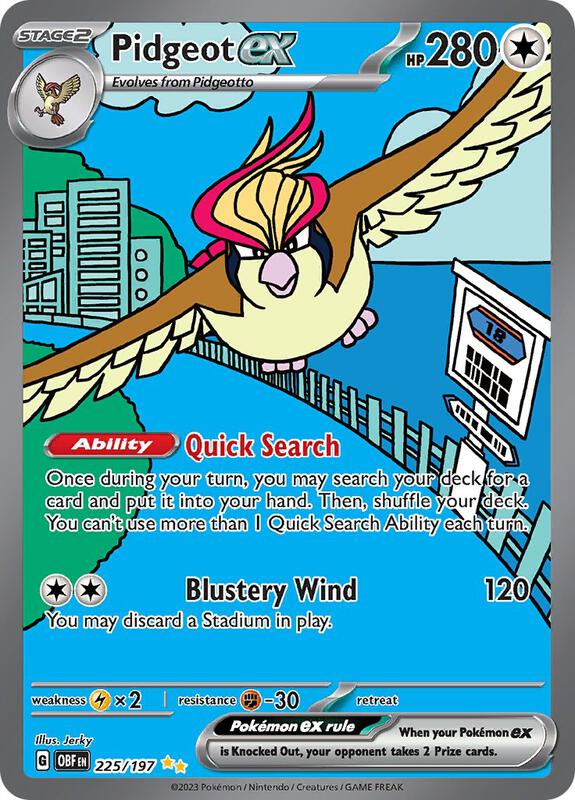 Pidgeot ex - 225/197 — Near Mint (NM) — 50a20912-6673-41d6-b695-e386dd174b7e