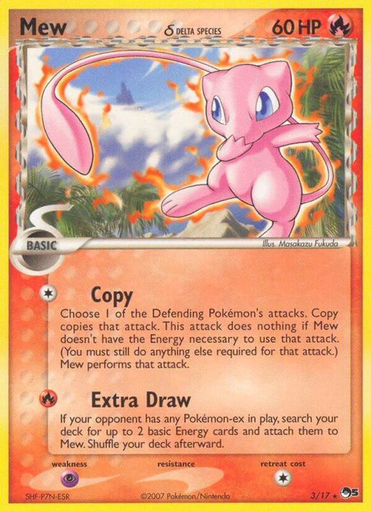 Mew (Delta Species) ERROR Inverted Back — Moderately Played (MP) — 1740849c-1eaf-4f81-9386-a4b89fa6f623