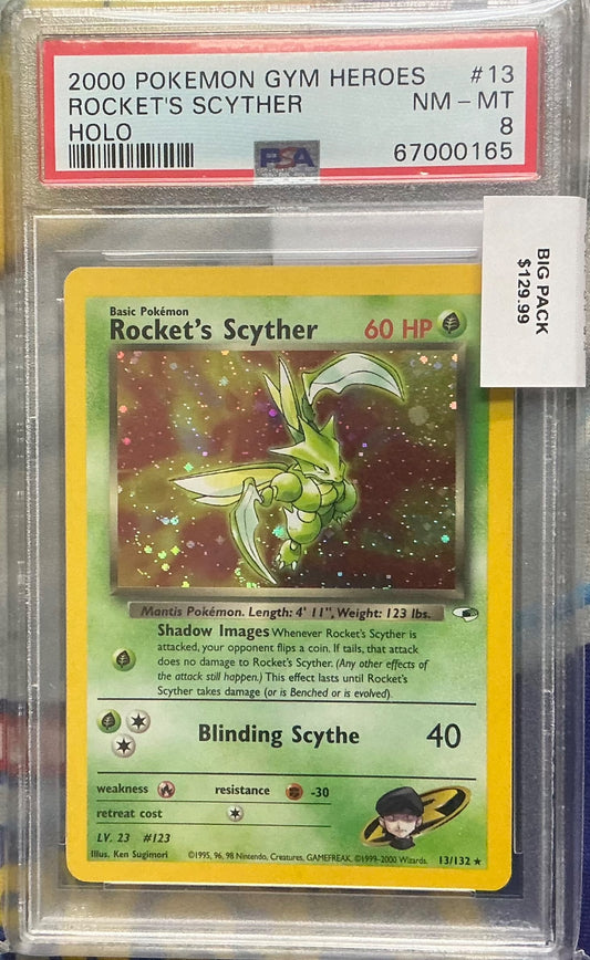 ROCKET'S SCYTHER · #13 · POKEMON GYM HEROES · PSA 8 — PSA 8 — e237b9f9-7ac7-41d5-b2be-cf3881a03e25