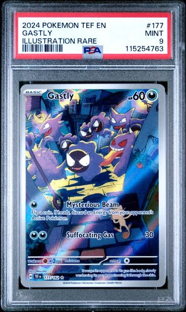 GASTLY · #177 · POKEMON TEF EN-TEMPORAL FORCES · PSA 9 — PSA 9 — 9ab9750d-009b-4d02-bd90-eb4c08de6efa