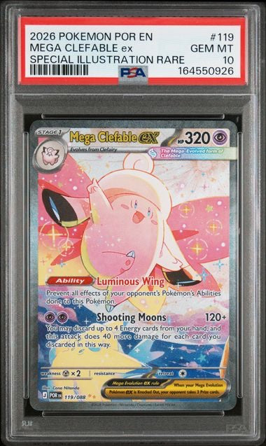MEGA CLEFABLE EX · #119 · POKEMON POR EN-PERFECT ORDER · PSA 10 — PSA 10 — 61c718fb-c3db-4491-a42b-d7b2852c11f5