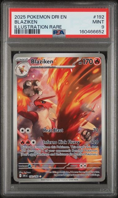 BLAZIKEN · #192 · POKEMON DRI EN-DESTINED RIVALS · PSA 9 — PSA 9 — 9de14e06-0e84-48ac-80e5-83e4ba6d1f2f