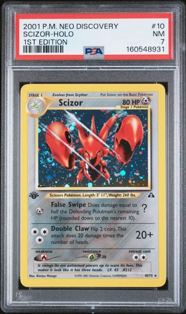 SCIZOR-HOLO · #10 · POKEMON NEO DISCOVERY · PSA 7 — PSA 7 — 493de689-9170-4dd2-8cd0-9c6f771702e4