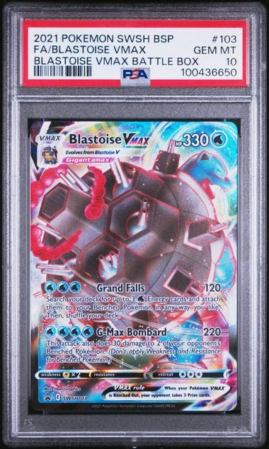 FA/BLASTOISE VMAX · #103 · POKEMON SWSH BLACK STAR PROMO · PSA 10 — PSA 10 — 928da68f-2fce-4a9e-8517-bb3ec8feb5a0